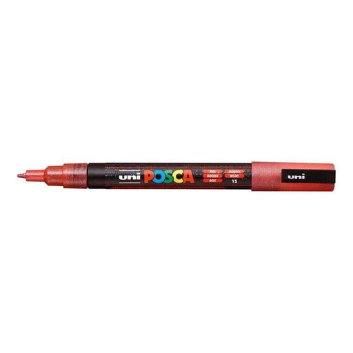 Uni Posca Marker 0.9-1.3mm Fine Glitter Red PC-3M-Officecentre