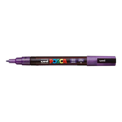 Uni Posca Marker 0.9-1.3mm Fine Glitter Violet PC-3M-Officecentre