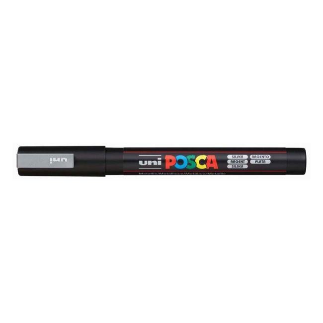 Uni Posca Marker 0.9-1.3mm Fine Silver PC-3M-Officecentre