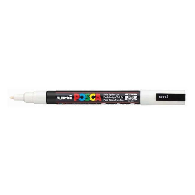 Uni Posca Marker 0.9-1.3mm Fine White PC-3M-Officecentre