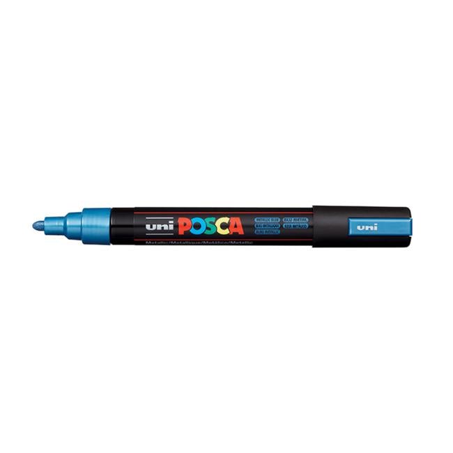 Uni Posca Marker 1.8-2.5mm Med Bullet Metallic Blue PC-5M-Officecentre