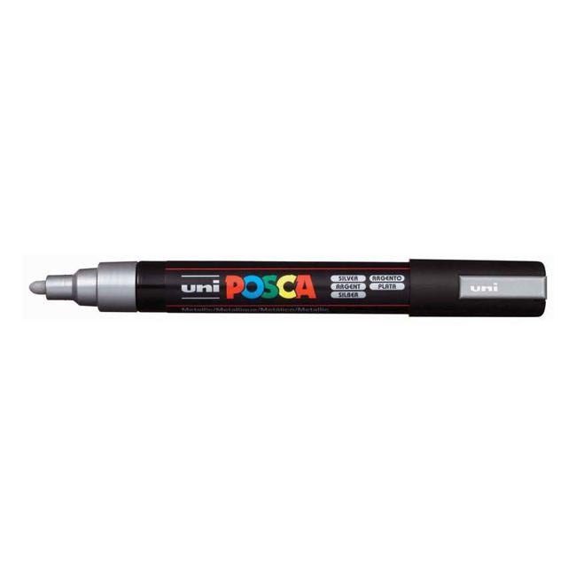 Uni Posca Marker 1.8-2.5mm Med Bullet Silver PC-5M-Officecentre