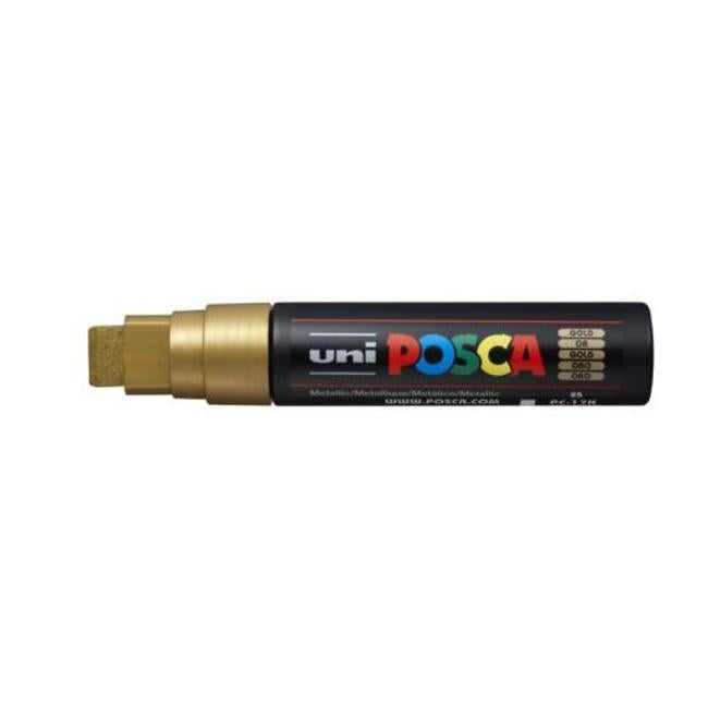 Uni Posca Marker 15.0mm Extra-Broad Chisel Gold PC-17K-Officecentre