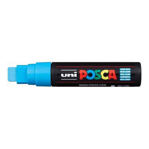 Uni Posca Marker 15.0mm Extra-Broad Chisel Light Blue PC-17K-Officecentre