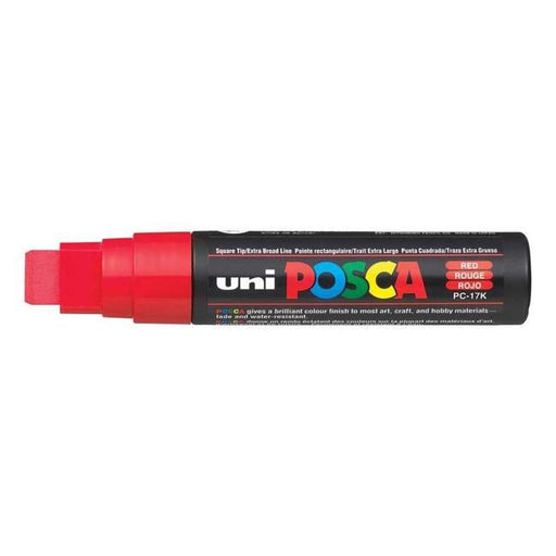 Uni Posca Marker 15.0mm Extra-Broad Chisel Red PC-17K-Officecentre