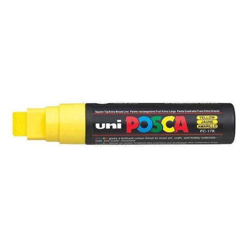 Uni Posca Marker 15.0mm Extra-Broad Chisel Yellow PC-17K-Officecentre