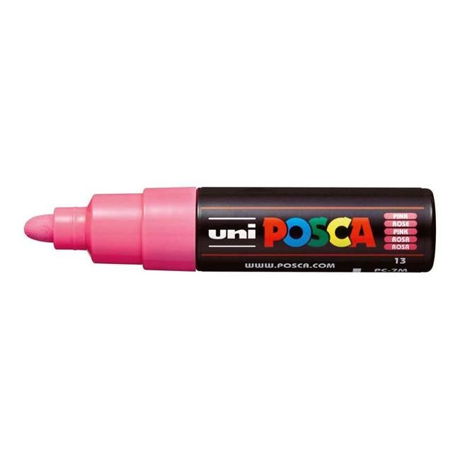 Uni Posca Marker 4.5-5.5mm Bold Bullet Pink PC-7M-Officecentre
