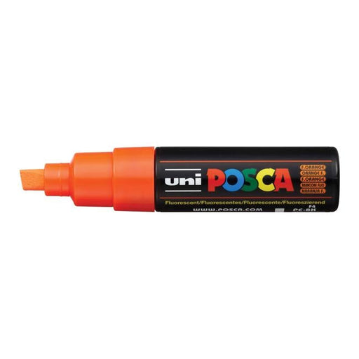 Uni Posca Marker 8.0mm Bold Chisel Fluoro Orange PC-8K-Officecentre