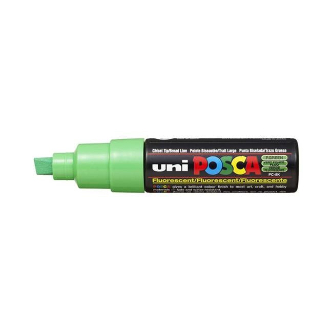 Uni Posca Marker 8.0mm Bold Chisel Fluro Green PC-8K-Officecentre