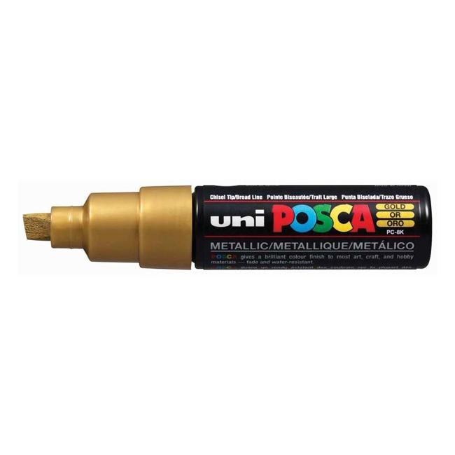 Uni Posca Marker 8.0mm Bold Chisel Gold PC-8K-Officecentre