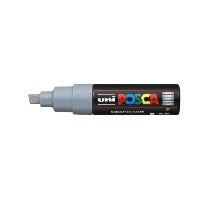 Uni Posca Marker 8.0mm Bold Chisel Grey PC-8K-Officecentre