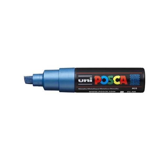 Uni Posca Marker 8.0mm Bold Chisel Metallic Blue PC-8K-Officecentre