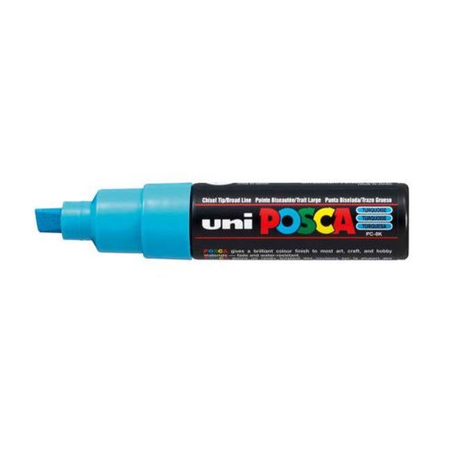 Uni Posca Marker 8.0mm Bold Chisel Turquoise PC-8K-Officecentre