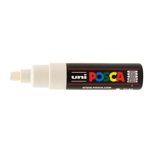Uni Posca Marker 8.0mm Bold Chisel White PC-8K-Officecentre
