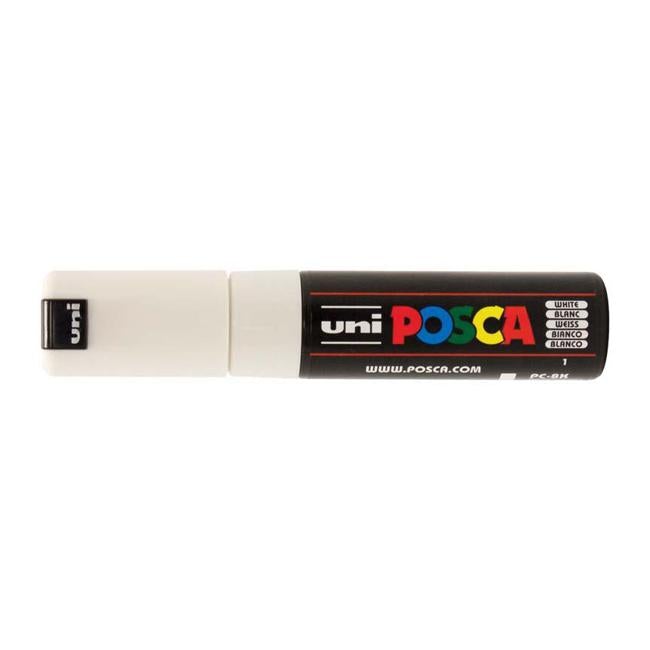 Uni Posca Marker 8.0mm Bold Chisel White PC-8K-Officecentre