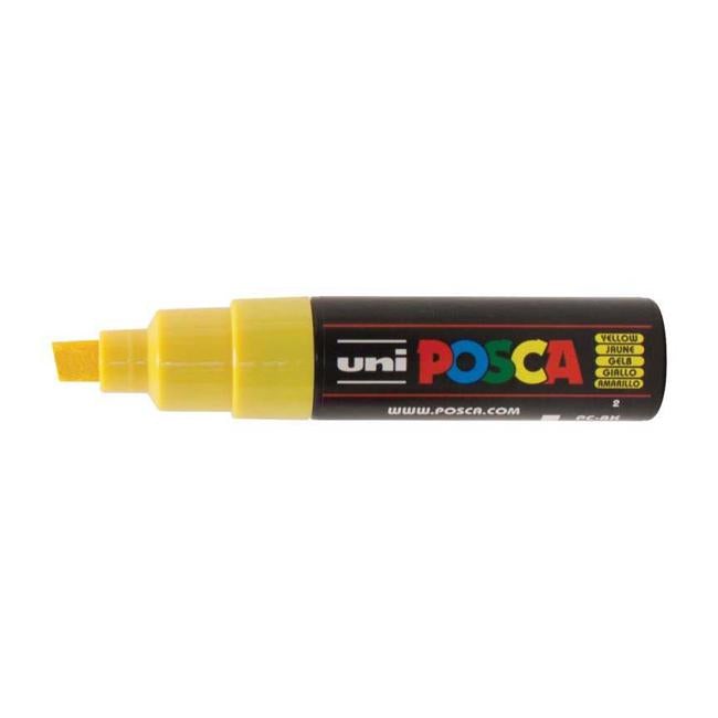 Uni Posca Marker 8.0mm Bold Chisel Yellow PC-8K-Officecentre