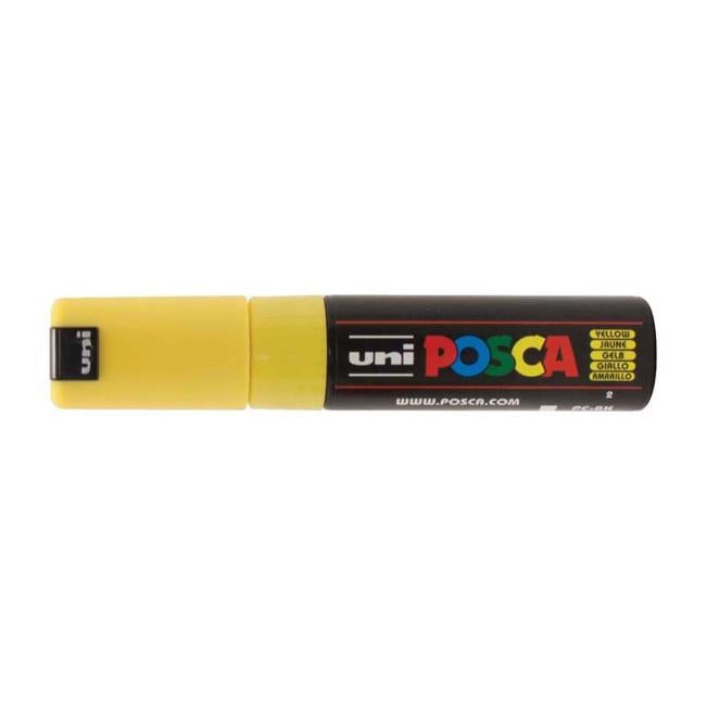 Uni Posca Marker 8.0mm Bold Chisel Yellow PC-8K-Officecentre