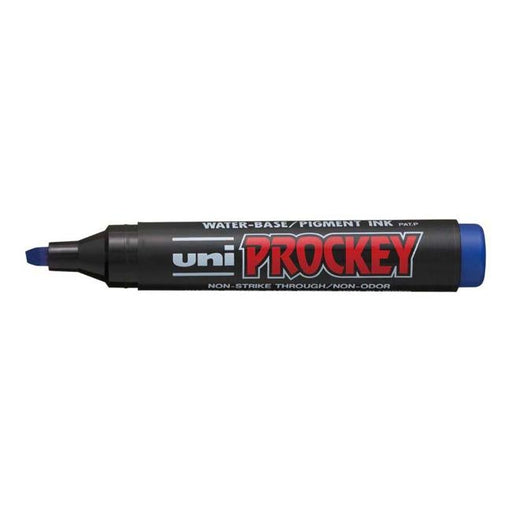 Uni Prockey Marker 5.7mm Chisel Tip Blue PM-126-Officecentre