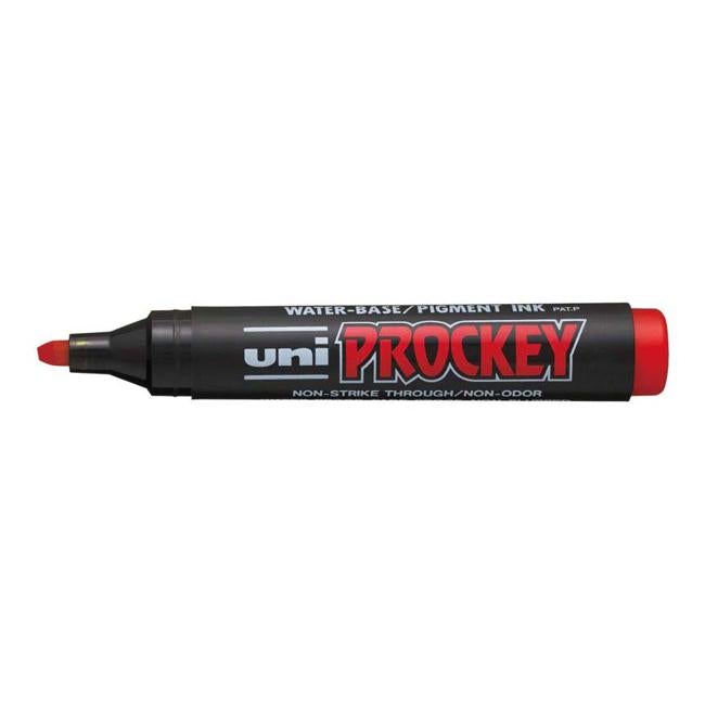 Uni Prockey Marker 5.7mm Chisel Tip Red PM-126-Officecentre