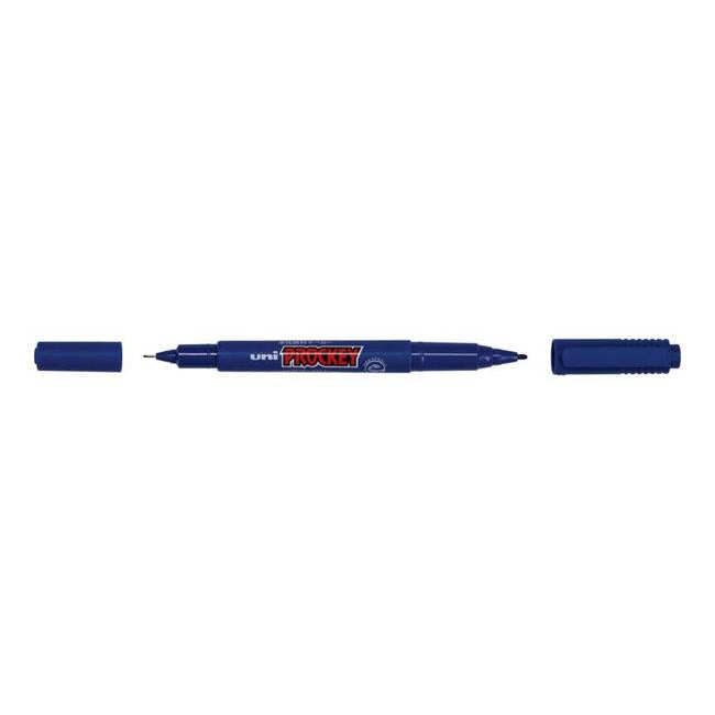 Uni Prockey Marker Dual Tip 0.4/0.9mm Blue PM-120-Officecentre