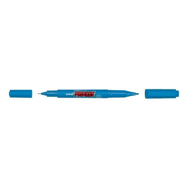 Uni Prockey Marker Dual Tip 0.4/0.9mm Light Blue PM-120-Officecentre