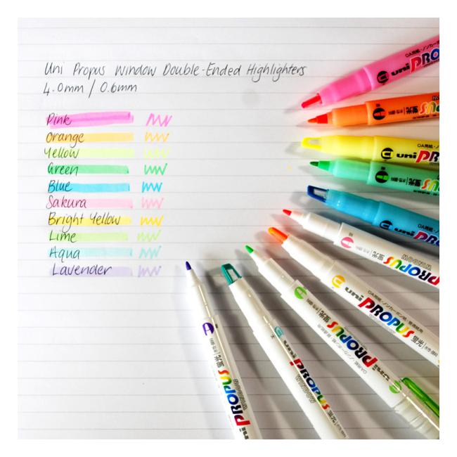 Uni Propus Window Double-Ended Highlighter 4.0mm/0.6mm Lime-Officecentre