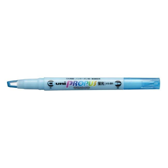 Uni Propus Window Double-Sided Highlighter 4.0mm/0.6mm Light Blue PUS-102-Officecentre