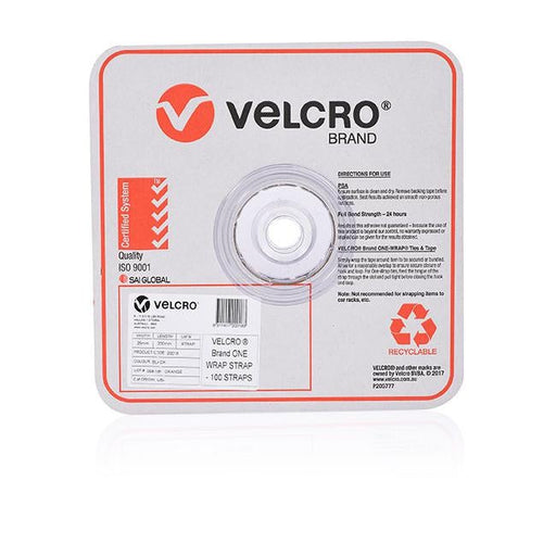 Velcro brand one-wrap¬ adjustable wrap 200mm 100pcs black-Officecentre