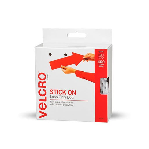 Velcro brand spots loop 22mm 400 wht-Officecentre