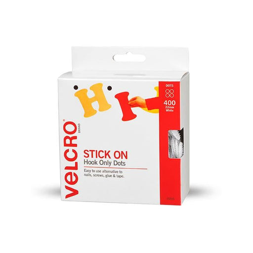 Velcro brand stick on dots hook white 400pk-Officecentre