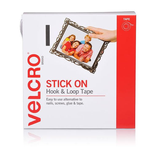 Velcro brand stick on hook & loop tape 20mm x 5m white-Officecentre