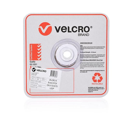 Velcro brand stick on loop only dots 22mm 900 dots white-Officecentre