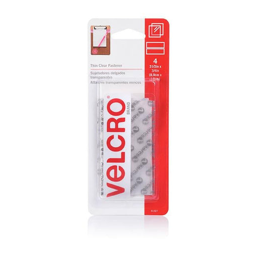 Velcro brand stick on thin clear fasteners 8.9mm x 19mm pk4-Officecentre