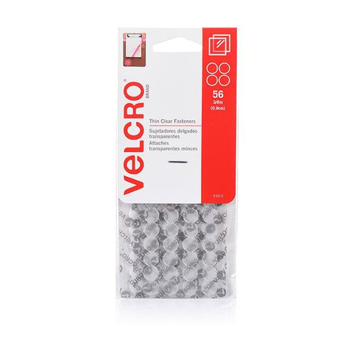 Velcro brand stick on thin clear hook & loop dots 56 dots 9mm-Officecentre
