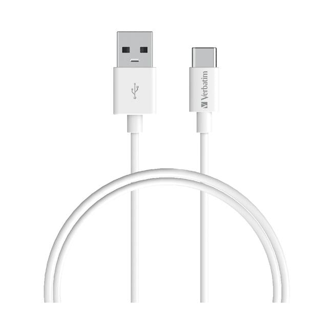 Verbatim Essentials Charge & Sync USB-C Cable 1m White-Officecentre