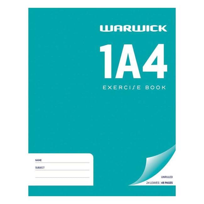 Warwick Exercise Book 1A4 24 Leaf Unruled 230x180mm-Officecentre