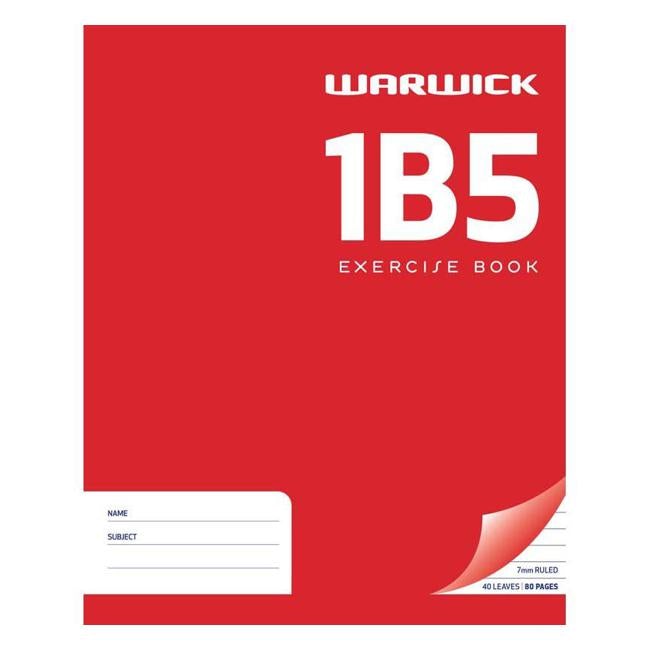 Warwick Exercise Book 1B5 40 Leaf Ruled 7mm 255x205mm-Officecentre