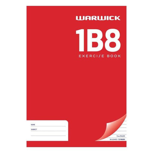 Warwick Exercise Book 1B8 36 Leaf A4 Unpunched Ruled 7mm-Officecentre