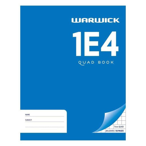 Warwick Exercise Book 1E4 28 Leaf Quad 7mm 230x180mm-Officecentre