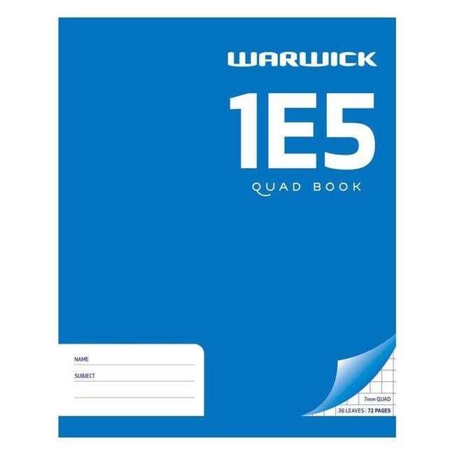Warwick Exercise Book 1E5 36 Leaf Quad 7mm 255x205mm-Officecentre