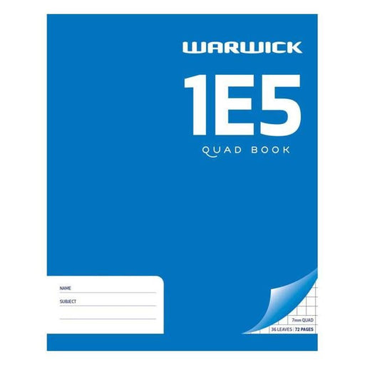 Warwick Exercise Book 1E5 36 Leaf Quad 7mm 255x205mm-Officecentre
