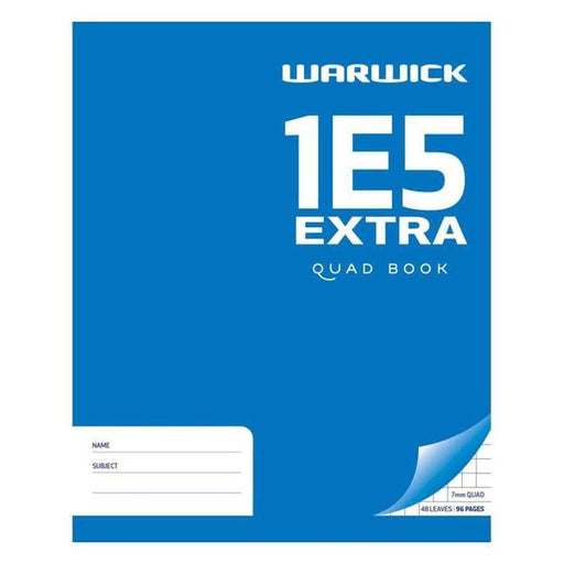 Warwick Exercise Book 1E5 48 Leaf Extra Quad 7mm 255x205mm-Officecentre