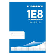 Warwick Exercise Book 1E8 7mm Quad With Margin 32 Leaf A4-Officecentre