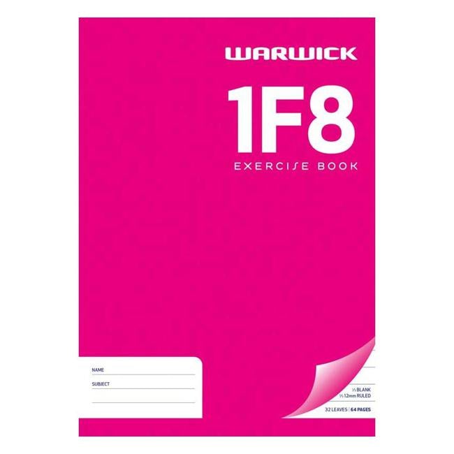 Warwick Exercise Book 1F8 12mm 1/3 Unruled 2/3 Ruled 32 Leaf A4-Officecentre