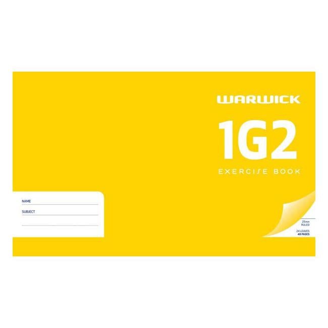 Warwick Exercise Book 1G2 24 Leaf Ruled 25mm 125x202mm-Officecentre