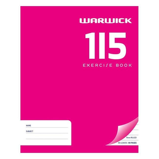 Warwick Exercise Book 1I5 40 Leaf Ruled 9mm 255x205mm-Officecentre