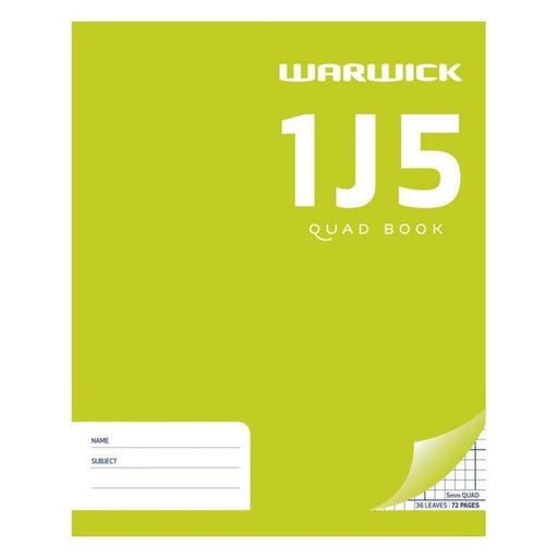 Warwick Exercise Book 1J5 36 Leaf Quad 5mm 255x205mm-Officecentre