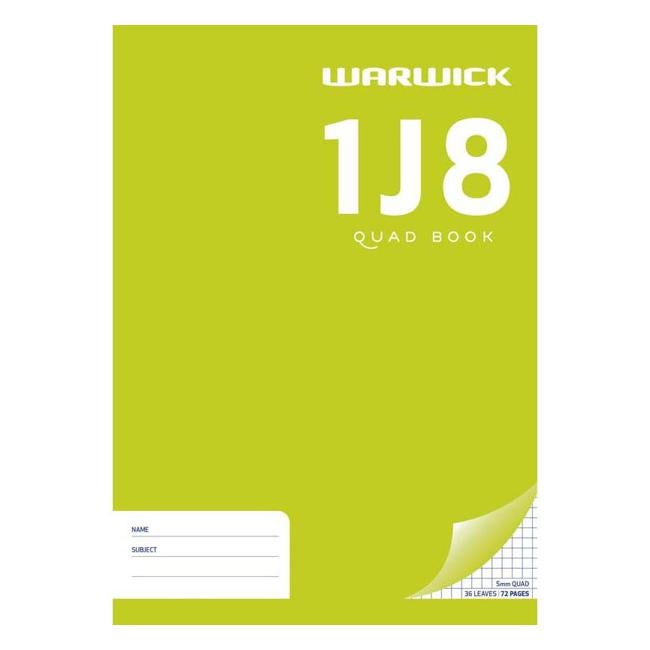 Warwick Exercise Book 1J8 36 Leaf A4 Quad 5mm-Officecentre