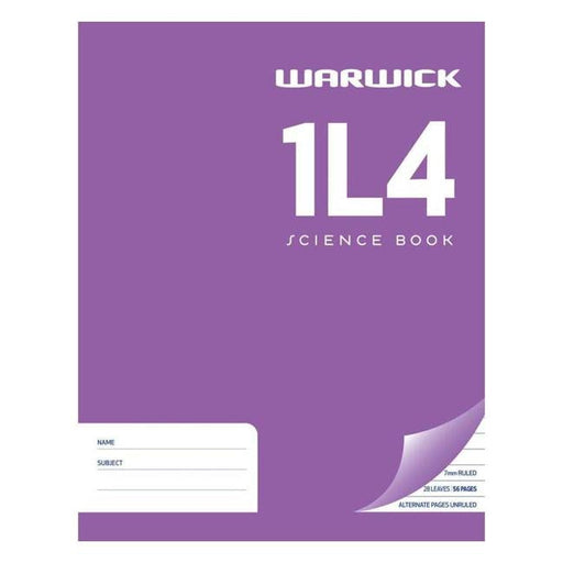 Warwick Exercise Book 1L4 28 Leaf Ruled 7mm Unruled 230x180mm-Officecentre