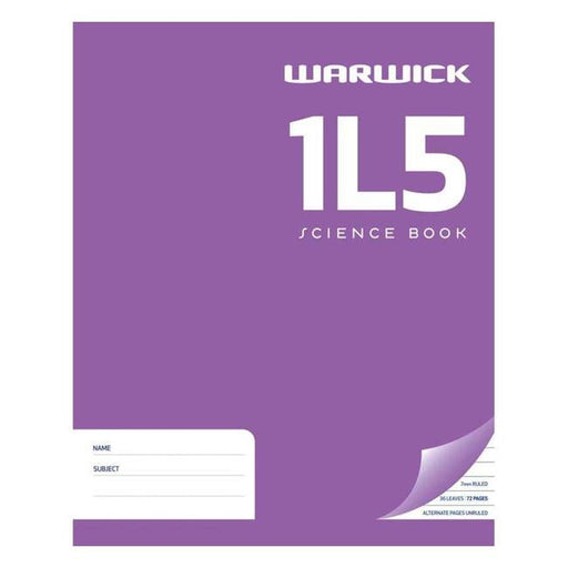 Warwick Exercise Book 1L5 36 Leaf Ruled 7mm Unruled 255x205mm-Officecentre